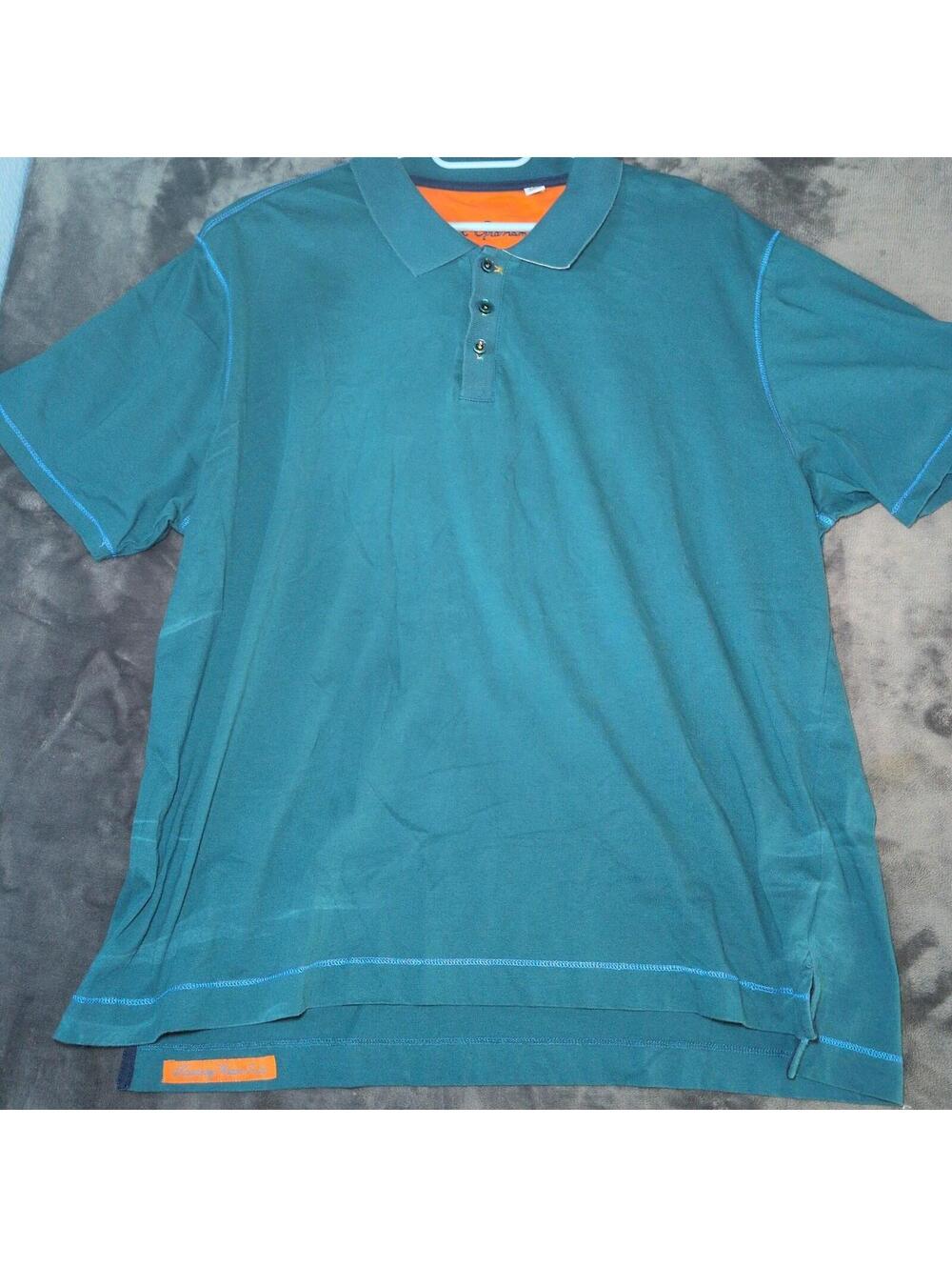 Robert Graham Polo Mens 2XL Blue Orange  SS Button-up Casual Embroidered Shirt